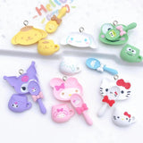 10Pcs Cartoon Animal Plate Resin Charms DIY Jewelry Accessory
