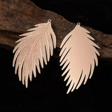 5pcs Feather Pendant Electroplating Brass Charms for Jewelry Making A4228