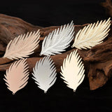 5pcs Feather Pendant Electroplating Brass Charms for Jewelry Making A4228