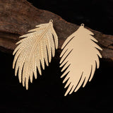 5pcs Feather Pendant Electroplating Brass Charms for Jewelry Making A4228
