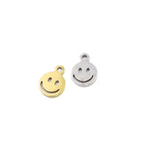 10pcs 8mm Stainless Steel High Smile Charms Pendant Unfading 2 Colors