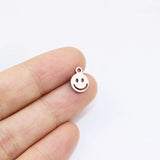 10pcs 8mm Stainless Steel High Smile Charms Pendant Unfading 2 Colors