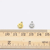 10pcs 8mm Stainless Steel High Smile Charms Pendant Unfading 2 Colors