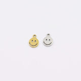 10pcs 8mm Stainless Steel High Smile Charms Pendant Unfading 2 Colors