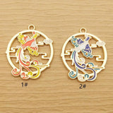 10pcs Enamel Phoenix Charm for Jewelry Making Diy Animal Bird Earring