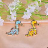 10pcs Dinosaur Enamel Charms for DIY Jewelry Making