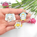 10pcs Alloy Drip Oil Charm Cartoon Earring DIY Keychain Bracelet