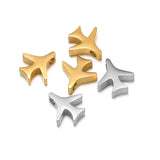 5pcs 10mm Stainless Steel Aircraft Charms for DIY Jewelry Making