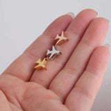 5pcs 10mm Stainless Steel Aircraft Charms for DIY Jewelry Making