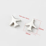 5pcs 10mm Stainless Steel Aircraft Charms for DIY Jewelry Making