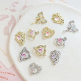 6pcs Love Planet Inlaid Zirconium Pendant Diy Jewelry
