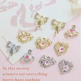 6pcs Love Planet Inlaid Zirconium Pendant Diy Jewelry