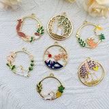 10pcs Alloy Drip Oil Charm Cat Animal Earrings Pendant DIY Jewel