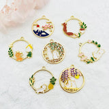 10pcs Alloy Drip Oil Charm Cat Animal Earrings Pendant DIY Jewel