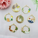 10pcs Alloy Drip Oil Charm Cat Animal Earrings Pendant DIY Jewel