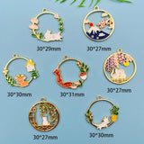 10pcs Alloy Drip Oil Charm Cat Animal Earrings Pendant DIY Jewel