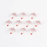 10pcs Heart Flower Print Umbrella Charms Pendant DIY Jewelry Making Supplies