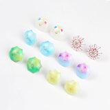 10pcs Heart Flower Print Umbrella Charms Pendant DIY Jewelry Making Supplies