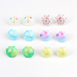 10pcs Heart Flower Print Umbrella Charms Pendant DIY Jewelry Making Supplies