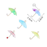 10pcs Heart Flower Print Umbrella Charms Pendant DIY Jewelry Making Supplies