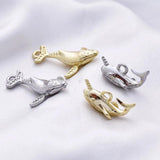 10PCS 28x19mm Metal Whale Dolphin Pendant Charms DIY Jewelry Accessories