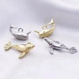 10PCS 28x19mm Metal Whale Dolphin Pendant Charms DIY Jewelry Accessories