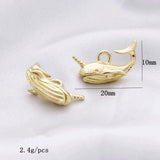 10PCS 28x19mm Metal Whale Dolphin Pendant Charms DIY Jewelry Accessories