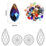 30Pcs 8x13mm Austria Crystal Teardrop Beads Multicolor