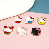 10pcs Cartoon Cat Earring Pendant Alloy Charm Enamel Charms
