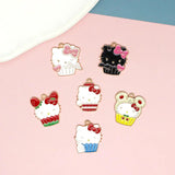 10pcs Cartoon Cat Earring Pendant Alloy Charm Enamel Charms