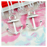 100pcs Anchor Charms DIY Jewelry Making Pendant Antique Silver Plated