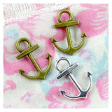 100pcs Anchor Charms DIY Jewelry Making Pendant Antique Silver Plated