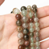 6/8mm Rutilated Quartz Beads Round Loose Gemstone Bead 15''