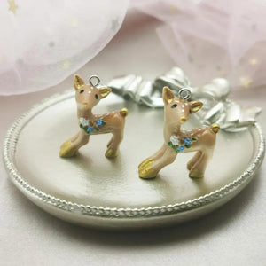 10pcs 3D Elk Deer Resin Charms Pendants for DIY Jewelry Earring Keychain