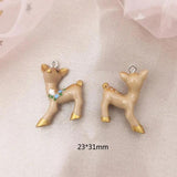 10pcs 3D Elk Deer Resin Charms Pendants for DIY Jewelry Earring Keychain