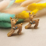 10pcs 3D Elk Deer Resin Charms Pendants for DIY Jewelry Earring Keychain