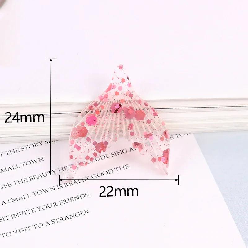 10/20pcs/lot Mermaid Tail Resin Charms for DIY Jewelry Making