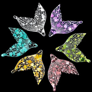 10/20pcs/lot Mermaid Tail Resin Charms for DIY Jewelry Making