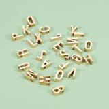 5Pcs 3*8mm Small Hole Letters Bead Stainless Steel Mirror Polish Alphabet Charms