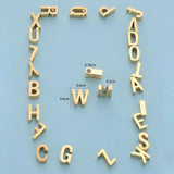 5Pcs 3*8mm Small Hole Letters Bead Stainless Steel Mirror Polish Alphabet Charms