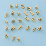 5Pcs 3*8mm Small Hole Letters Bead Stainless Steel Mirror Polish Alphabet Charms