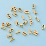 5Pcs 3*8mm Small Hole Letters Bead Stainless Steel Mirror Polish Alphabet Charms