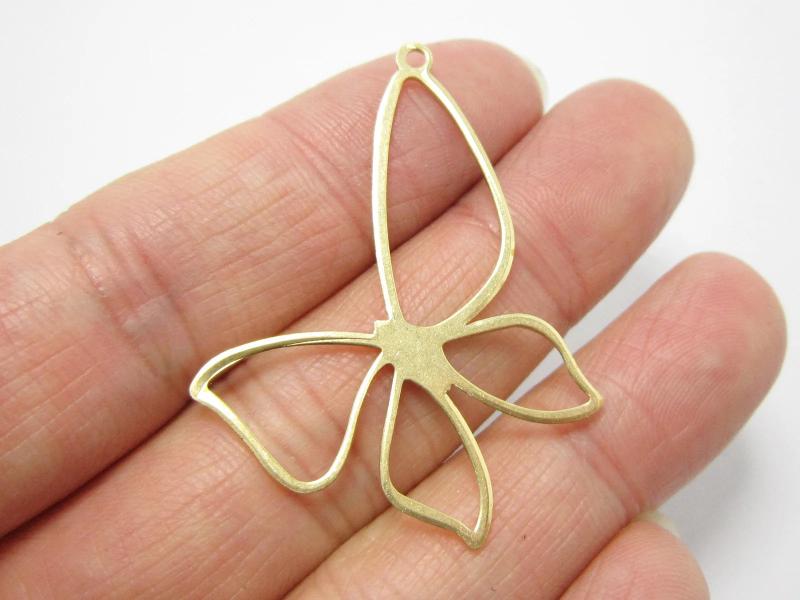 6pcs Brass Butterfly Charms Necklace Pendant 42.6x32.6mm R1134