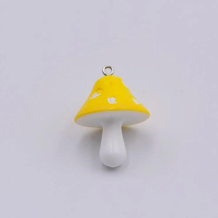 10pcs Resin Mushroom Charm DIY Pendant for Jewelry Making