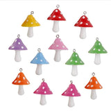 10pcs Resin Mushroom Charm DIY Pendant for Jewelry Making