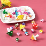 10pcs Resin Mushroom Charm DIY Pendant for Jewelry Making