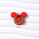 10Pcs Mouse Head Christmas Charms for DIY Jewelry Making