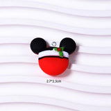 10Pcs Mouse Head Christmas Charms for DIY Jewelry Making