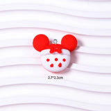 10Pcs Mouse Head Christmas Charms for DIY Jewelry Making