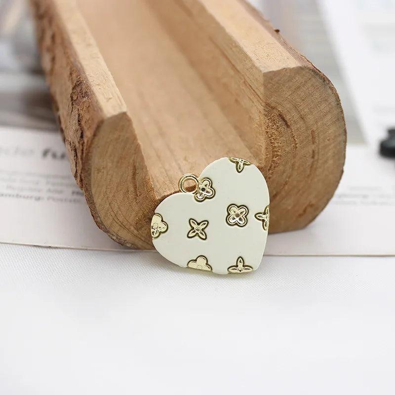 10pcs/Lot Heart Oil Enamel DIY Charms for Jewelry Making